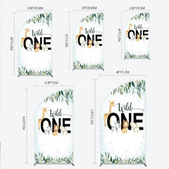 Aperturee - Aperturee Wild One Half Moon Arch Backdrop Safari Jungle Animals First Birthday Party Cover Decor