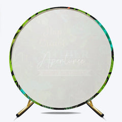 Aperturee - Aperturee Wild One Jungle Reptile Animals Round Backdrop Hop Crawl Slither and Play Birthday Party Decoration