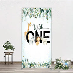 Aperturee - Aperturee Wild One Rectangle Backdrop Safari Jungle Animals First Birthday Party Cover Decor