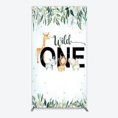 Aperturee - Aperturee Wild One Rectangle Backdrop Safari Jungle Animals First Birthday Party Cover Decor