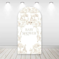 Aperturee - Aperturee Wild Safari Animals Baby Shower Arch Backdrop Stylish Bow Detail Party and Event Decoration