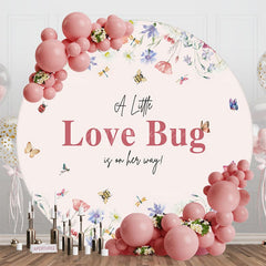 Aperturee - Aperturee Wildflower Little Love Bug Round Baby Shower Backdrop