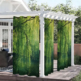 Aperturee - Aperturee Willow River Waterproof Printed Outdoor Curtains