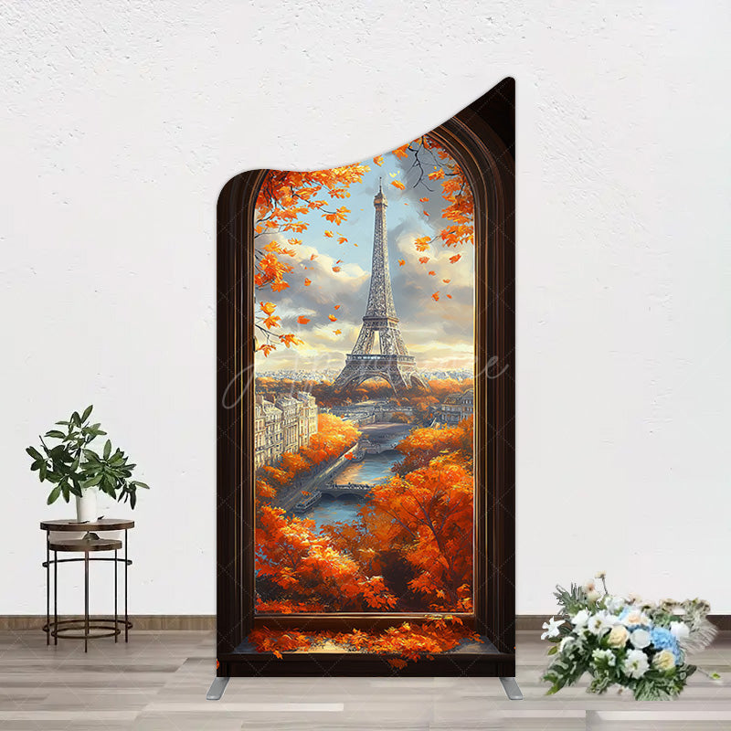 Aperturee - Aperturee Window Maple Scene Eiffel Tower Birthday Arch Backdrop