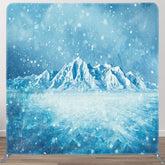 Aperturee - Aperturee Winter Blue Snowy Iceberg Square Tension Backdrop
