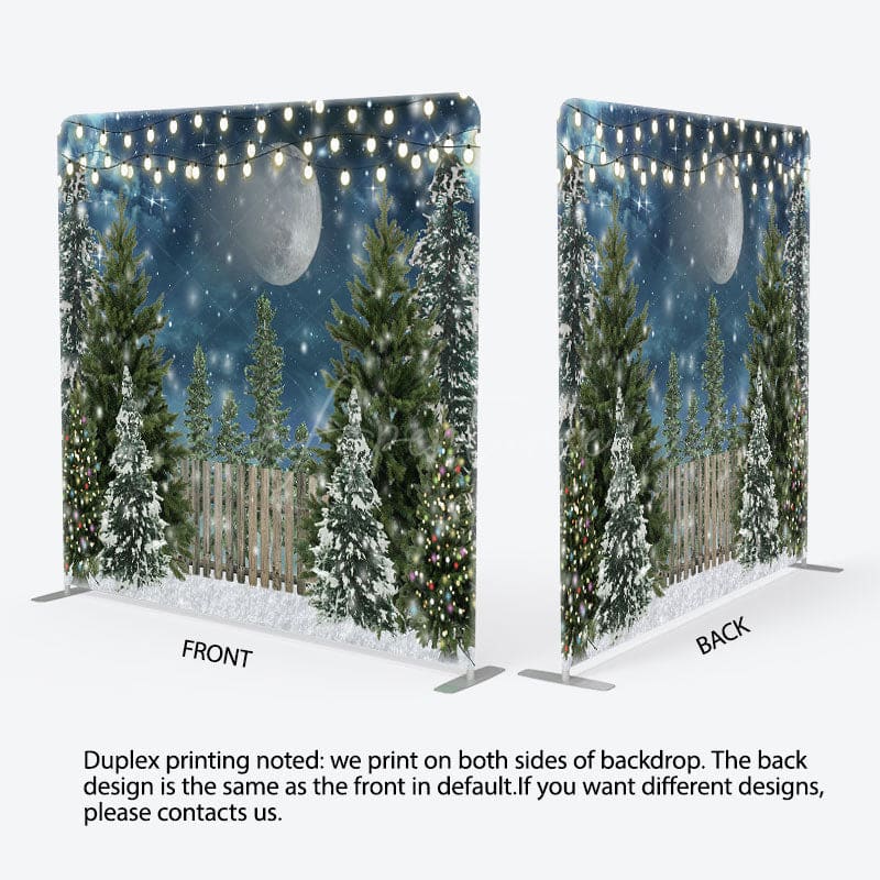 Aperturee - Aperturee Winter Christmas Tree Night Pillow Case Backdrop