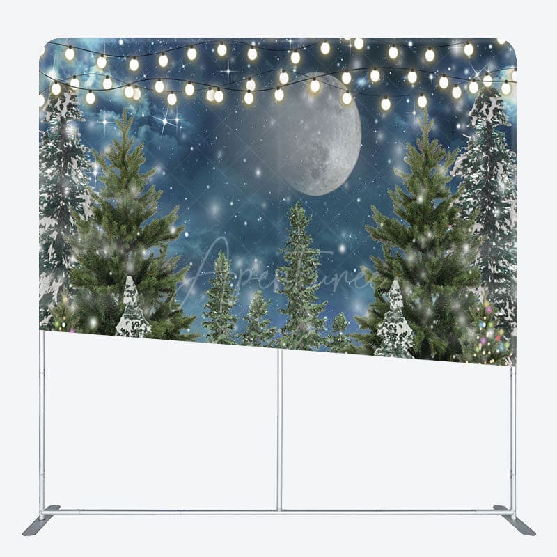 Aperturee - Aperturee Winter Christmas Tree Night Pillow Case Backdrop