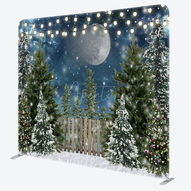 Aperturee - Aperturee Winter Christmas Tree Night Pillow Case Backdrop
