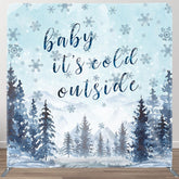 Aperturee Aperturee Winter Cold Outside Baby Shower Square Tension Backdrop