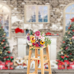 Aperturee - Aperturee Winter House Fireplace Christmas Photography Backdrop