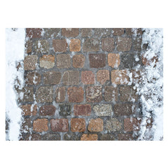Aperturee - Aperturee Winter Melting Snow Road Bricks Rubber Floor Mat