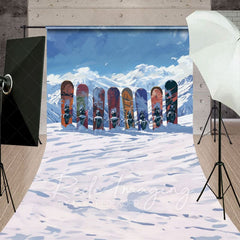 Aperturee - Aperturee Winter Mountain Snow Boards Sport Sweep Backdrop