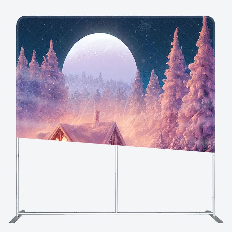 Aperturee - Aperturee Winter Night Cedar Forest Christmas Pillow Case Backdrop