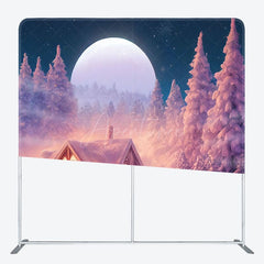 Aperturee - Aperturee Winter Night Cedar Forest Christmas Pillow Case Backdrop