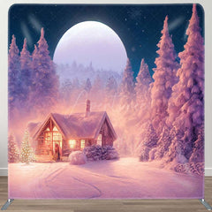 Aperturee - Aperturee Winter Night Cedar Forest Christmas Pillow Case Backdrop