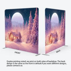 Aperturee - Aperturee Winter Night Cedar Forest Christmas Pillow Case Backdrop