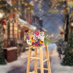 Aperturee - Aperturee Winter Night Scene Christmas Photography Backdrop