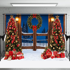 Aperturee - Aperturee Winter Night Xmas Trees Gift Christmas Vibe Backdrop