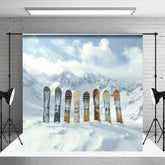 Aperturee - Aperturee Winter Snow Mountain Snowboards Photography Backdrop