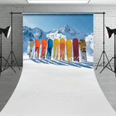Aperturee - Aperturee Winter Snowboard Sweep Backdrop Ski Mountain Snow Photography Background Extreme Sports Sporty Holiday Party