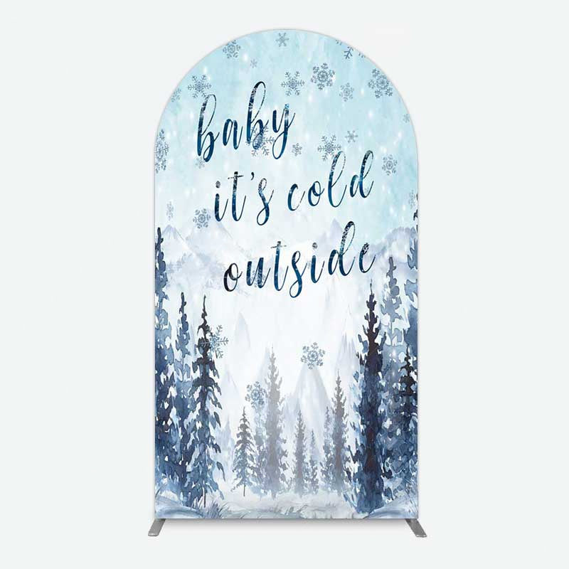 Aperturee Aperturee Winter Snowflake Cold Outside Baby Shower Arch Backdrop