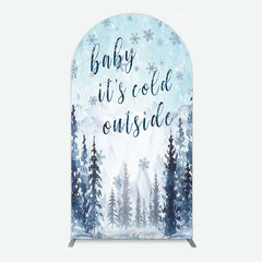 Aperturee Aperturee Winter Snowflake Cold Outside Baby Shower Arch Backdrop