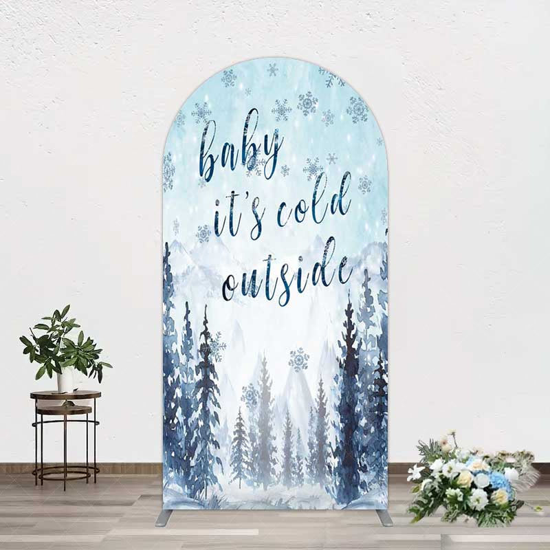 Aperturee Aperturee Winter Snowflake Cold Outside Baby Shower Arch Backdrop