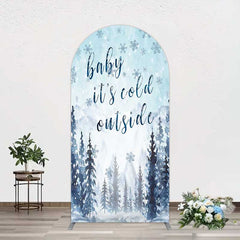 Aperturee Aperturee Winter Snowflake Cold Outside Baby Shower Arch Backdrop