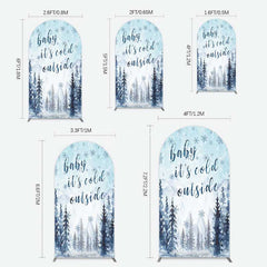 Aperturee Aperturee Winter Snowflake Cold Outside Baby Shower Arch Backdrop