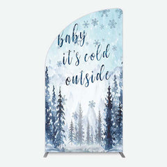 Aperturee Aperturee Winter Snowflake Cold Outside Baby Shower Half Moon Arch Backdrop