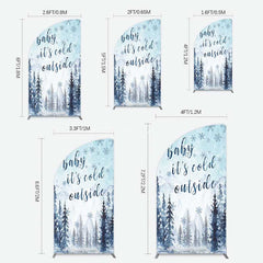 Aperturee Aperturee Winter Snowflake Cold Outside Baby Shower Half Moon Arch Backdrop