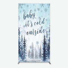Aperturee Aperturee Winter Snowflake Cold Outside Baby Shower Rectangle Backdrop