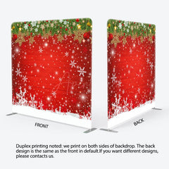 Aperturee - Aperturee Winter Snowflake Red Wooden Backdrop For Christmas