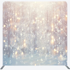 Aperturee - Aperturee Winter Snowflake Tension Fabric Backdrop Bokeh Light Photography Background Abstract Snow Decoration