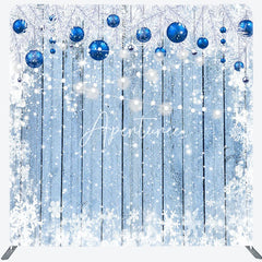 Aperturee - Aperturee Winter Snowflake Wood Christmas Pillow Case Backdrop