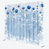 Aperturee - Aperturee Winter Snowflake Wood Christmas Pillow Case Backdrop