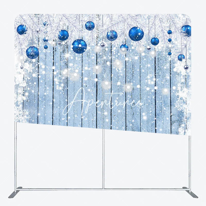 Aperturee - Aperturee Winter Snowflake Wood Christmas Pillow Case Backdrop