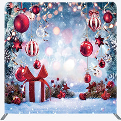 Aperturee - Aperturee Winter Snowy Bokeh Christmas Pillow Case Backdrop