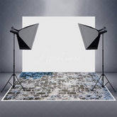 Aperturee - Aperturee Winter Snowy Brick Pavement Rubber Floor Backdrop