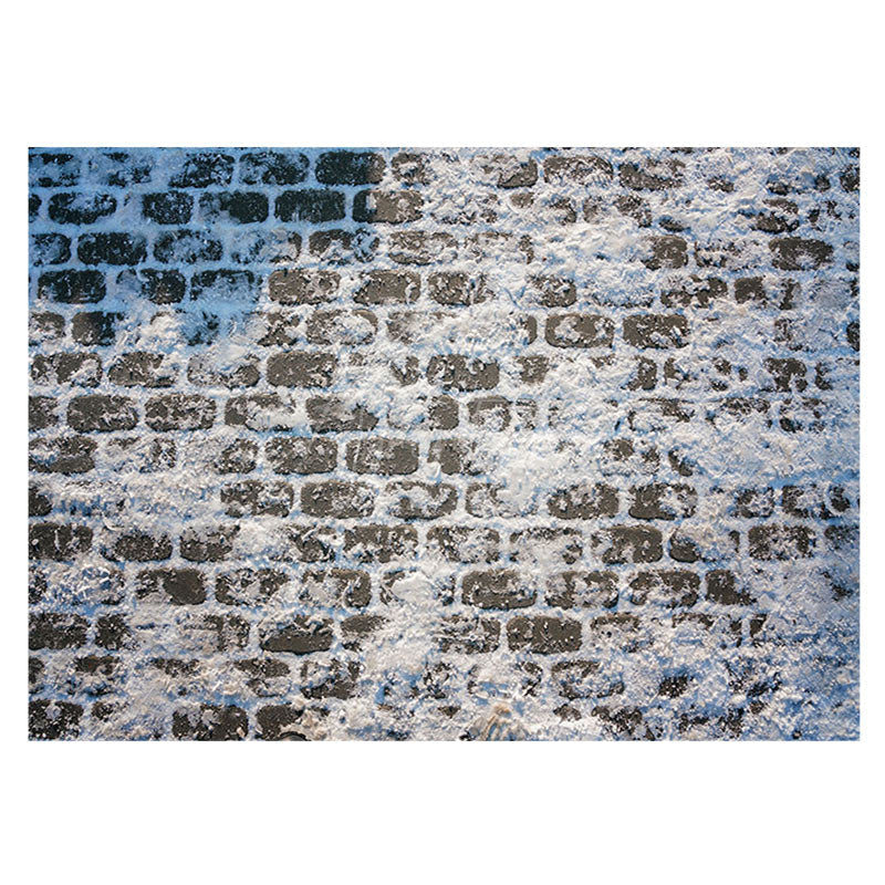 Aperturee - Aperturee Winter Snowy Brick Pavement Rubber Floor Backdrop