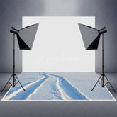 Aperturee - Aperturee Winter White Snowfield Wheel Tracks Rubber Floor Mat