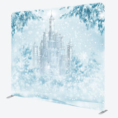 Aperturee - Aperturee Winter Wonderland Castle Tension Fabric Backdrop