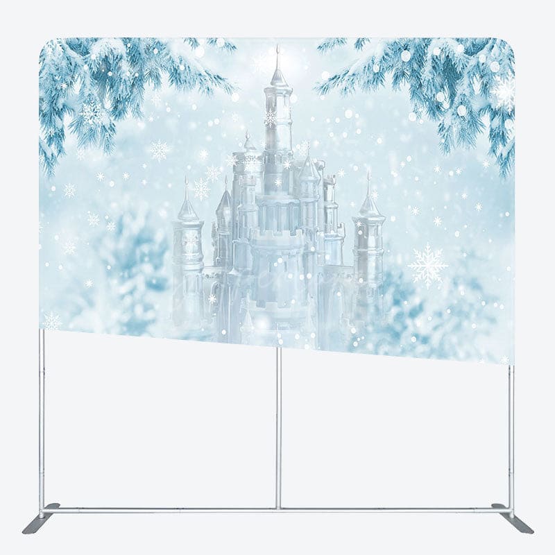 Aperturee - Aperturee Winter Wonderland Castle Tension Fabric Backdrop
