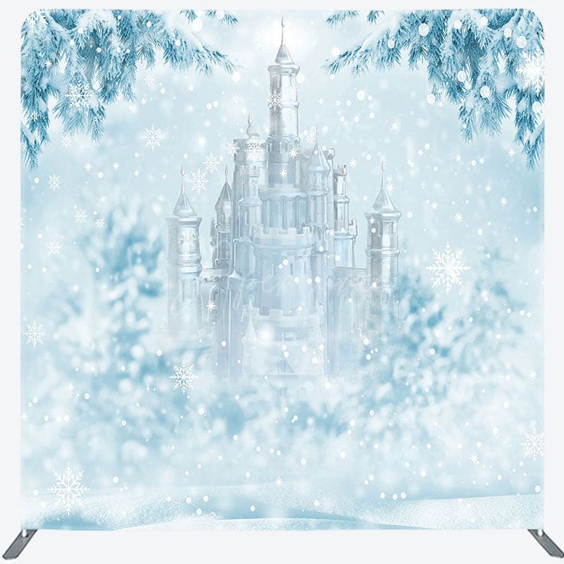 Aperturee - Aperturee Winter Wonderland Castle Tension Fabric Backdrop