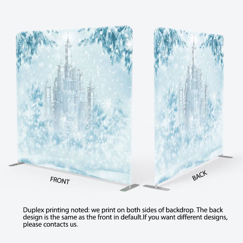 Aperturee - Aperturee Winter Wonderland Castle Tension Fabric Backdrop