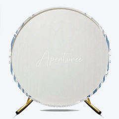 Aperturee - Aperturee Winter Wonderland Round Backdrop Paper Cut Forest Snow Tree Decoration