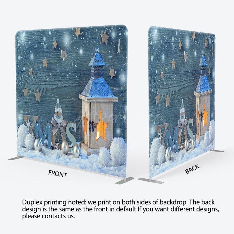 Aperturee - Aperturee Winter Wood Snowman Star Xmas Pillow Case Backdrop