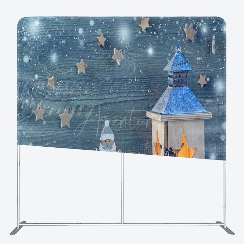 Aperturee - Aperturee Winter Wood Snowman Star Xmas Pillow Case Backdrop