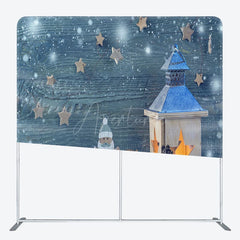 Aperturee - Aperturee Winter Wood Snowman Star Xmas Pillow Case Backdrop