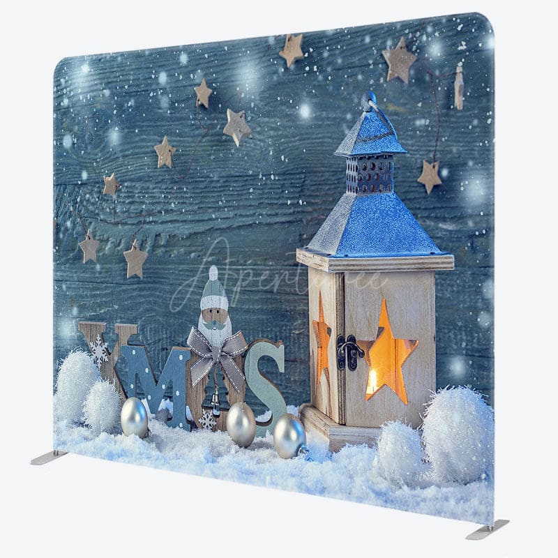 Aperturee - Aperturee Winter Wood Snowman Star Xmas Pillow Case Backdrop